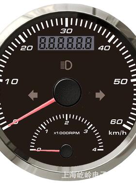 85mm指针二合一多功能表0-200 125 60km/h 车用GPS速度表转速表