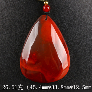 欧说珠宝天然南红瓦西保山川料凉山火焰纹南红玛瑙项链吊坠男女款
