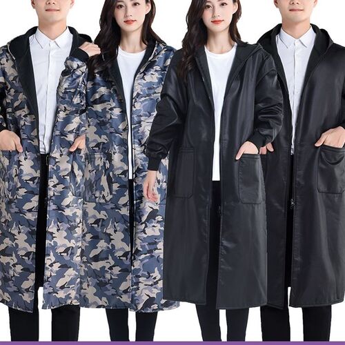 干活穿的罩衣加绒加厚过膝加长款工作服防水围裙大人冬天男女罩衣