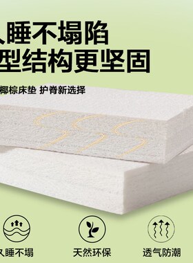 代棕棉床垫子家用卧室1.5米加硬护腰脊软乳胶儿童单人折叠厚20cm