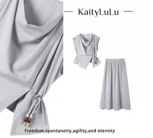 KaityLuLu【浪花屿】 个性百搭气质套装KT427L004