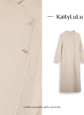 KaityLuLu【心动玩家】 个性斜扣气质大衣KL113W005