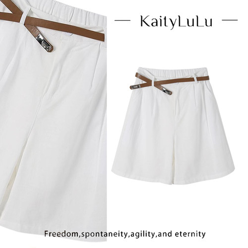 KaityLuLu【冰川大海】气质简约百搭短裤KT528C019