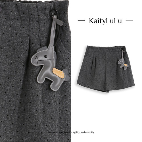 KaityLuLu【极简从绒】 气质松紧腰尼子短裤KL1220X126