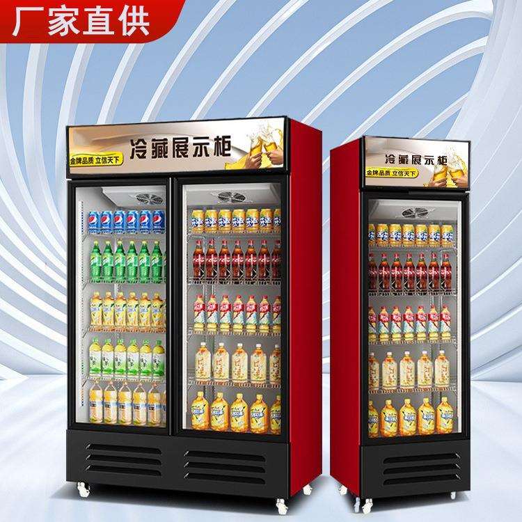 商超饮料展示柜冷藏柜保鲜双开门冷饮冷柜商用单门啤酒冰箱冰柜