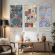 波西米亚挂布客厅背景墙装 饰挂画布艺民宿民族风挂毯卧室床头布画