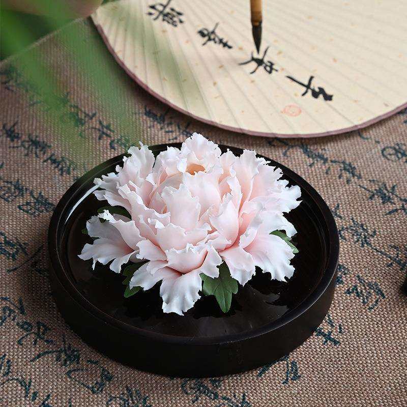 陶瓷手捏牡丹瓷花摆件扩香器办公室客厅茶室中式桌面手工家居饰品,鲜花速递/花卉仿真/绿植园艺,割草机/草坪机,淘宝优惠券,粉丝福利购,淘宝优惠卷