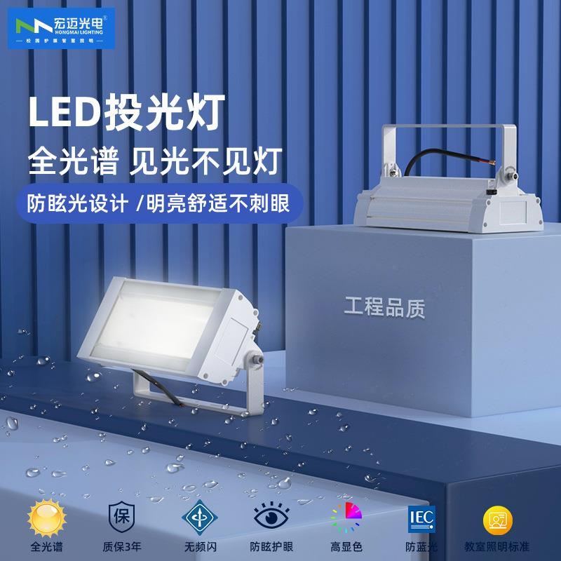 led防水投光灯工厂仓库灯车间商场照明修理厂房灯射灯加油站灯具