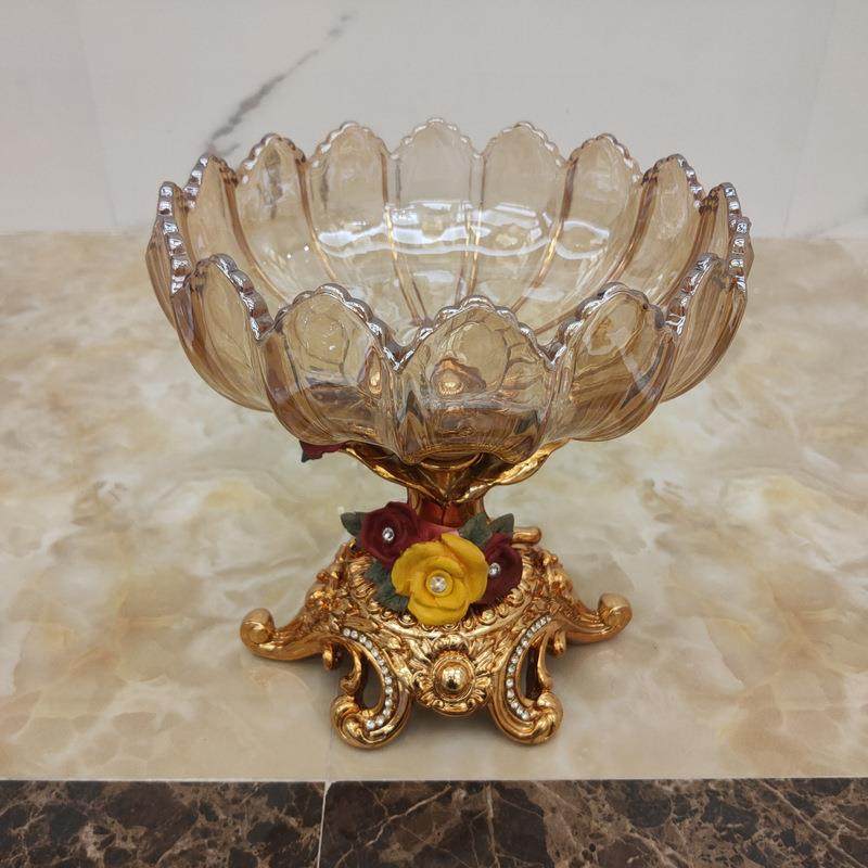 欧式高档水晶玻璃果盘客厅茶几摆件奢华水果盘轻奢软装饰品干果盘,鲜花速递/花卉仿真/绿植园艺,割草机/草坪机,淘宝优惠券,粉丝福利购,淘宝优惠卷