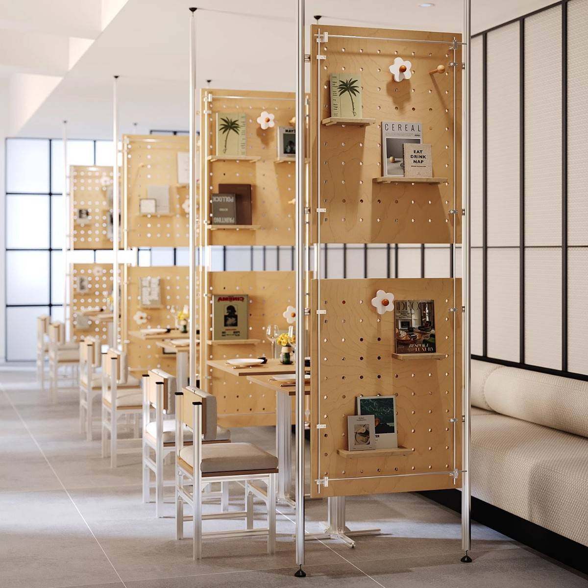 铝型材餐厅展厅顶天立地免打孔洞洞板屏风隔断装饰层架展示架,收纳整理,收纳洞洞板,淘宝优惠券,粉丝福利购,淘宝优惠卷
