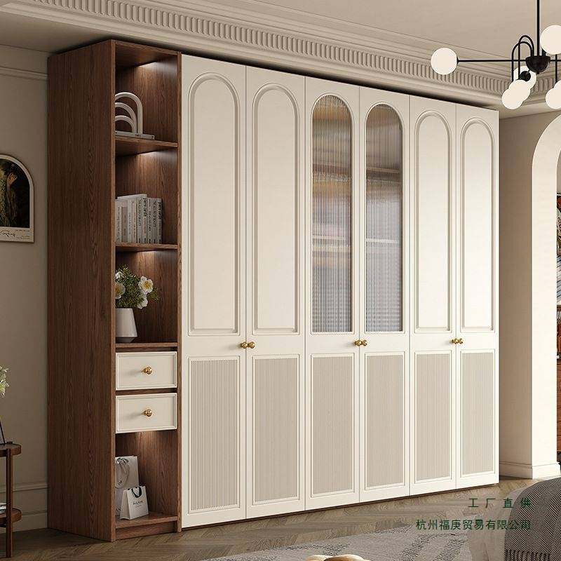 轻法式复古衣柜平开门新款2025卧室家用中古风玻璃衣橱组合绢花,住宅家具,独立衣柜,淘宝优惠券,粉丝福利购,淘宝优惠卷