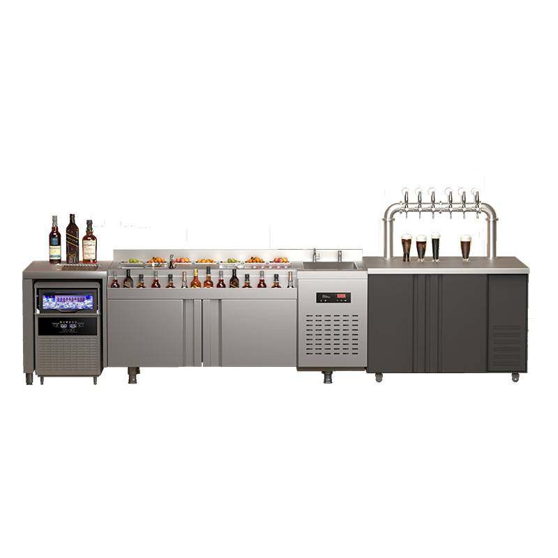 Penenvic本洋酒吧调酒台商用咖啡吧台水吧操作台不锈钢工作台酒柜