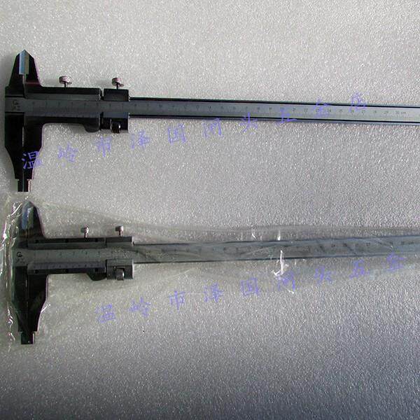 上海泸工游标卡尺0-300三型上爪尖下爪平整体卡尺双外爪加十