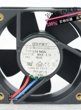 原装德国papst TYP614NGN 24V 2.1W 88mA 60*60*25MM高端设备风扇