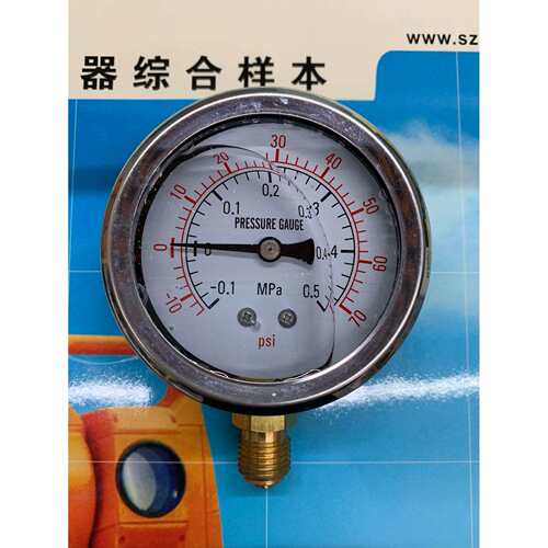 PRESSURE GAUGE牌耐震压力表油压表YN60-0.1-0.5mpa 2分牙1/4螺纹