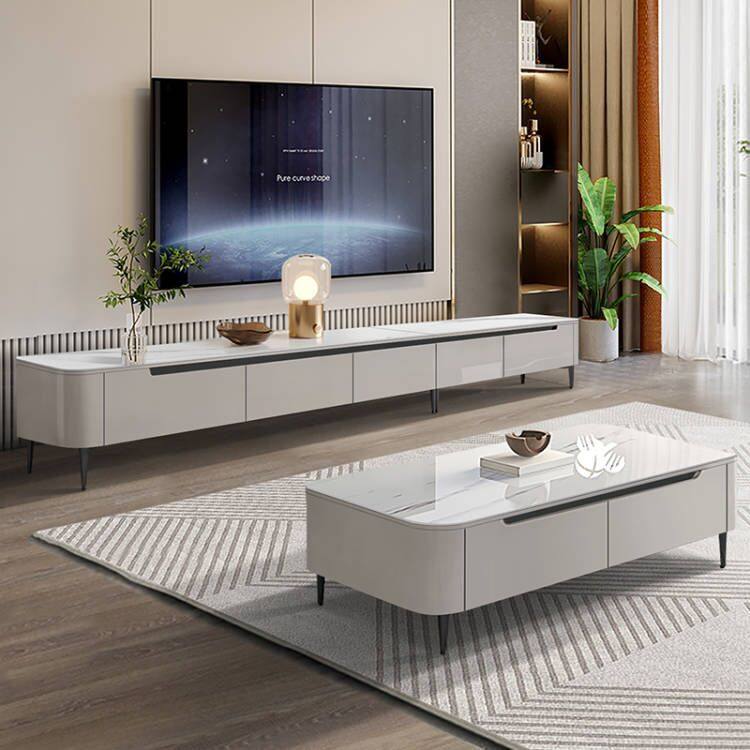岩板电视柜茶几组合简约现代小大户型客厅轻奢北欧落地台电视机柜,住宅家具,茶几+电视柜,淘宝优惠券,粉丝福利购,淘宝优惠卷