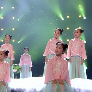 儿童合唱服中国风表演服古风中小学生大合唱团小池演出服