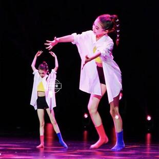女童现代舞演出服大码雪纺飘逸白色衬衫像梦一样抒情当代舞中国舞
