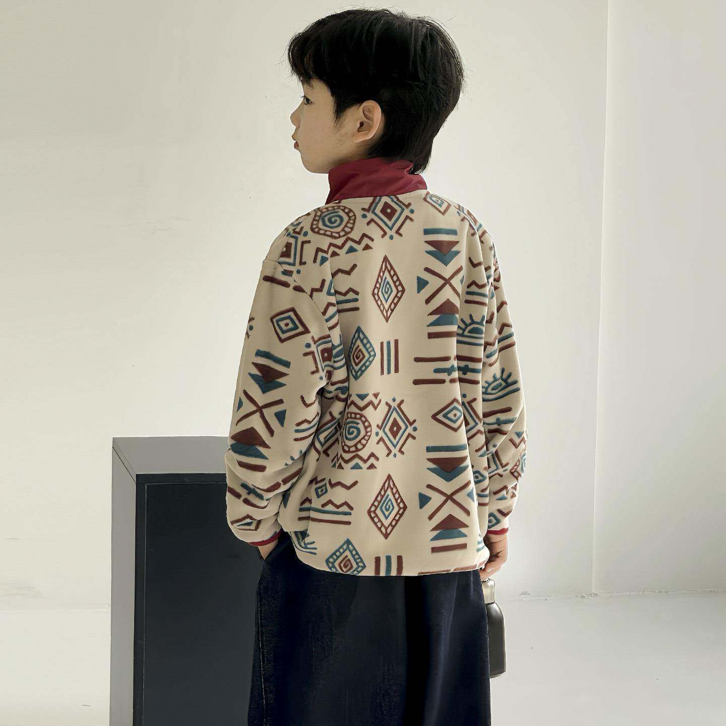 2026新款男童加绒卫衣秋冬款大儿童装冬季一体绒加厚打底上衣