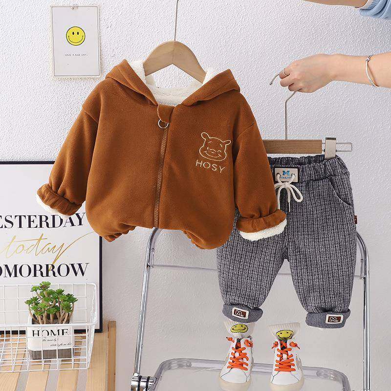 2026新款宝宝加绒外套秋冬男儿童韩版毛毛衣套装洋气女童冬装,童装/婴儿装/亲子装,儿童运动套装,淘宝优惠券,粉丝福利购,淘宝优惠卷