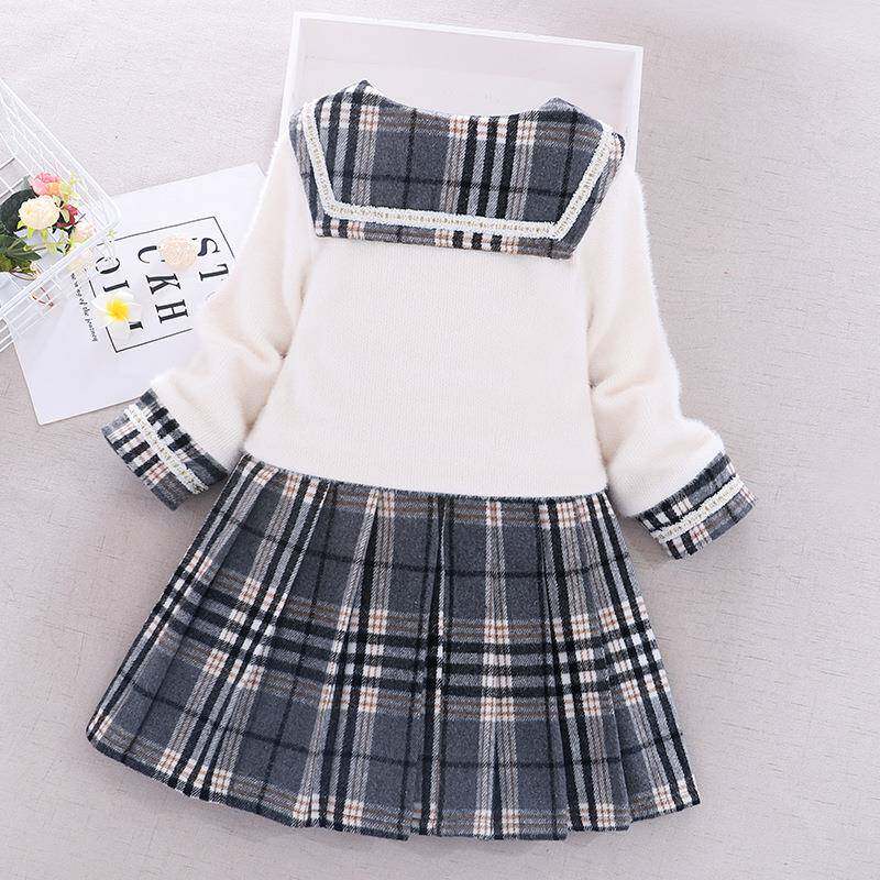 2026新款女童加绒冬裙洋气小宝宝背心裙两件套海军领儿童秋冬