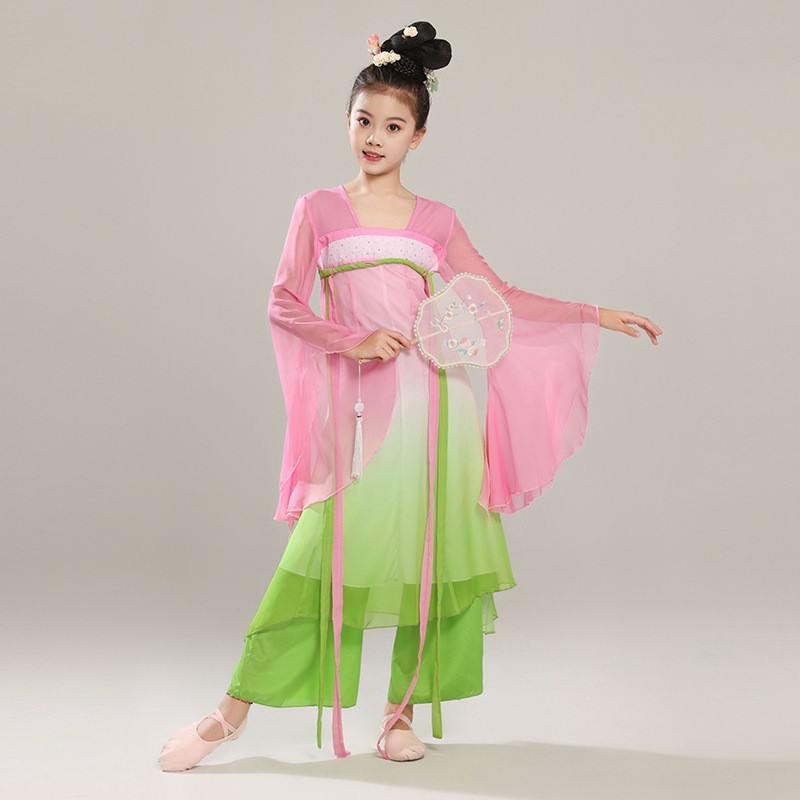 2026新款古典舞飘逸纱衣儿童汉唐舞蹈服女童超仙演出服中国风练功