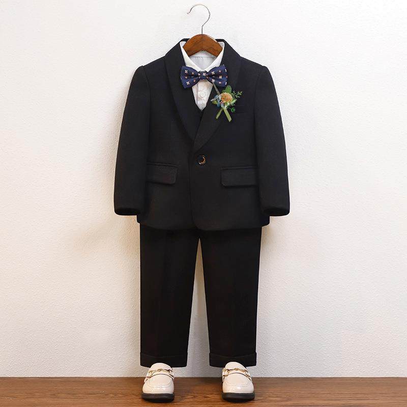 2026新款男童小西装三件套帅气休闲外套英伦西服儿童生日周岁