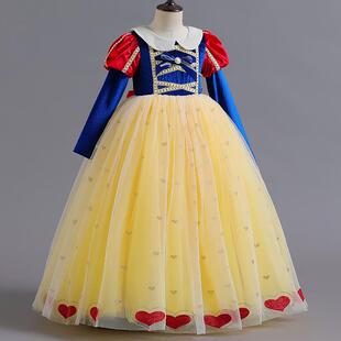 2026新款白雪公主连衣裙春秋冬款女童万圣节生日表演蓬蓬短袖