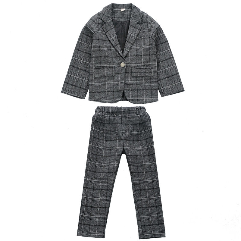 2026新款男童套装春秋装西服中小童休闲西装外套花童礼服两件套秋