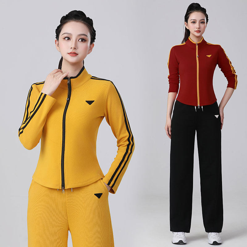 2026新款绣花立领运动二条杠秋冬长袖修身简约百搭小外套女高品质