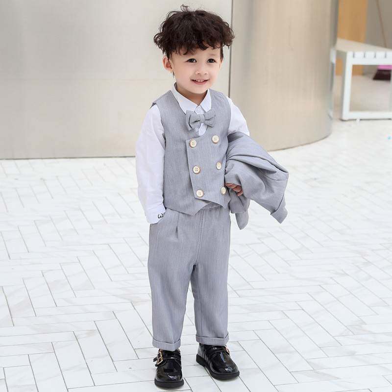2026新款小童西装男童秋季婚宴礼服宝宝宴会服儿童主持演出服韩版