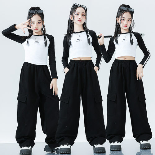 2026新款女童爵士舞演出服儿童街舞秋季嘻哈表演服jazz舞台团
