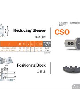 安威SLO32油路刀套CSO32-20 CSO32-25 CSO32-6 8 10 12 16 20 25