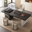 意式 亚克力办公室轻奢高级感实木茶具茶台一整套 岩板茶桌2025新款