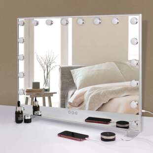 厂家直供款好莱坞化妆镜欧美风格18颗灯泡台式桌面带灯好莱坞