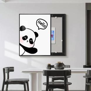 小清新电表箱装饰画竖版绿植开关盒遮挡挂画免打孔电源箱信号箱画