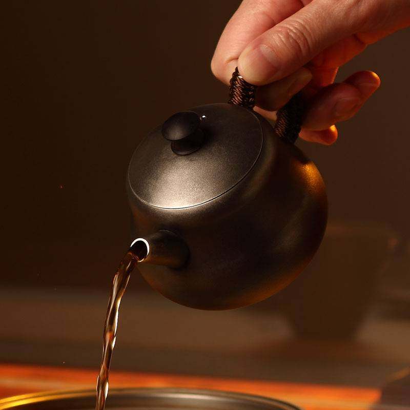 廖达99锡器纯锡功夫茶具迎福套装泡茶壶中式仿古做旧礼品厂家