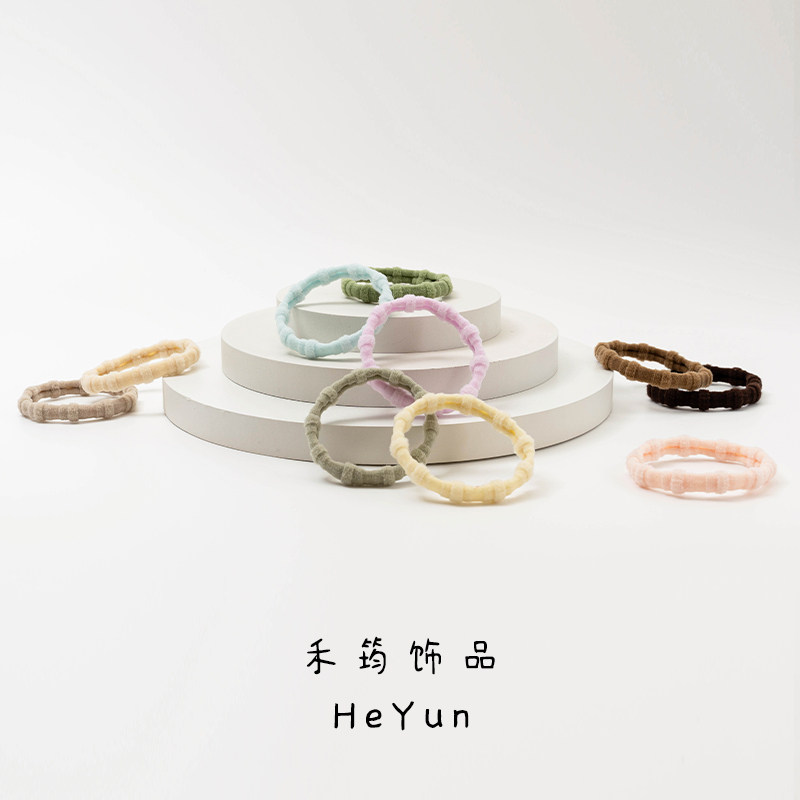 禾筠简约莫兰迪皮筋发圈女纯色头绳扎马尾高弹力耐用发绳韩系发饰