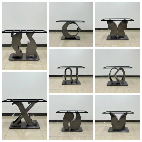 不锈钢餐台脚底座岩板餐桌脚支架大理石长方形岛台桌子腿书桌支架