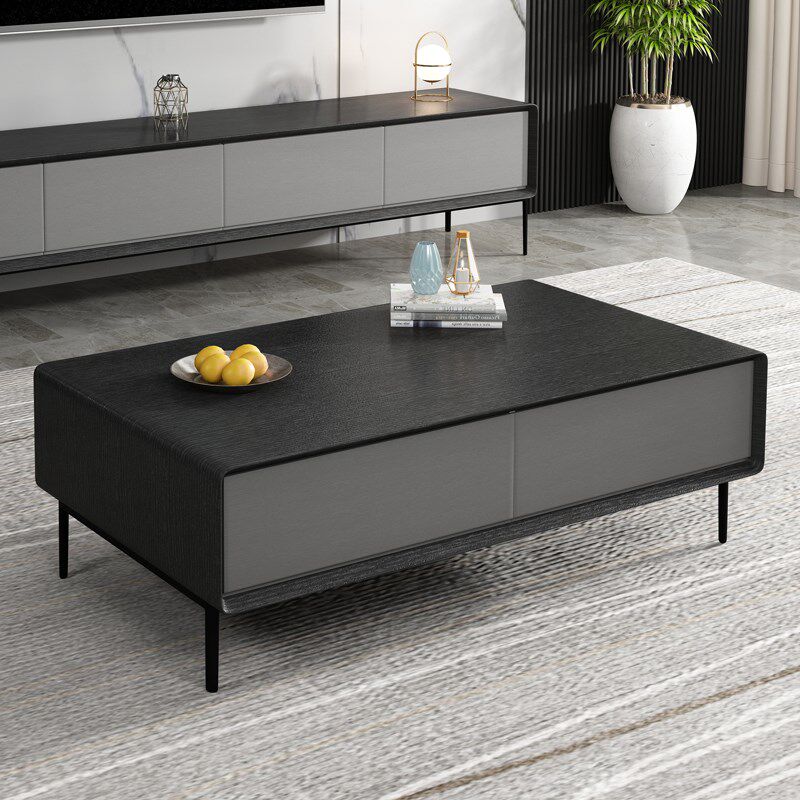 意式极简茶几电视柜组合简欧简约现代客厅家具地柜小户型边柜定制