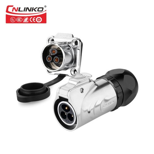 凌科新款LP-20金属款四孔箱体设备安装2-12芯防水航空插头连接器