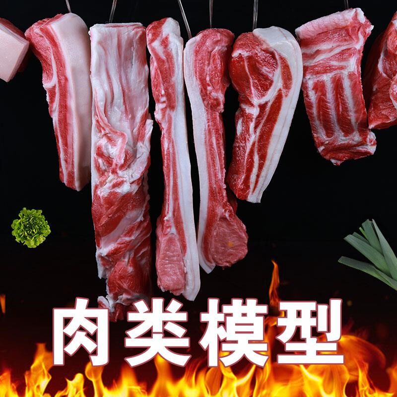 彷真食物模型假菜生肉猪肉条腊肉羊排五花肉猪蹄猪头食品样品菜品