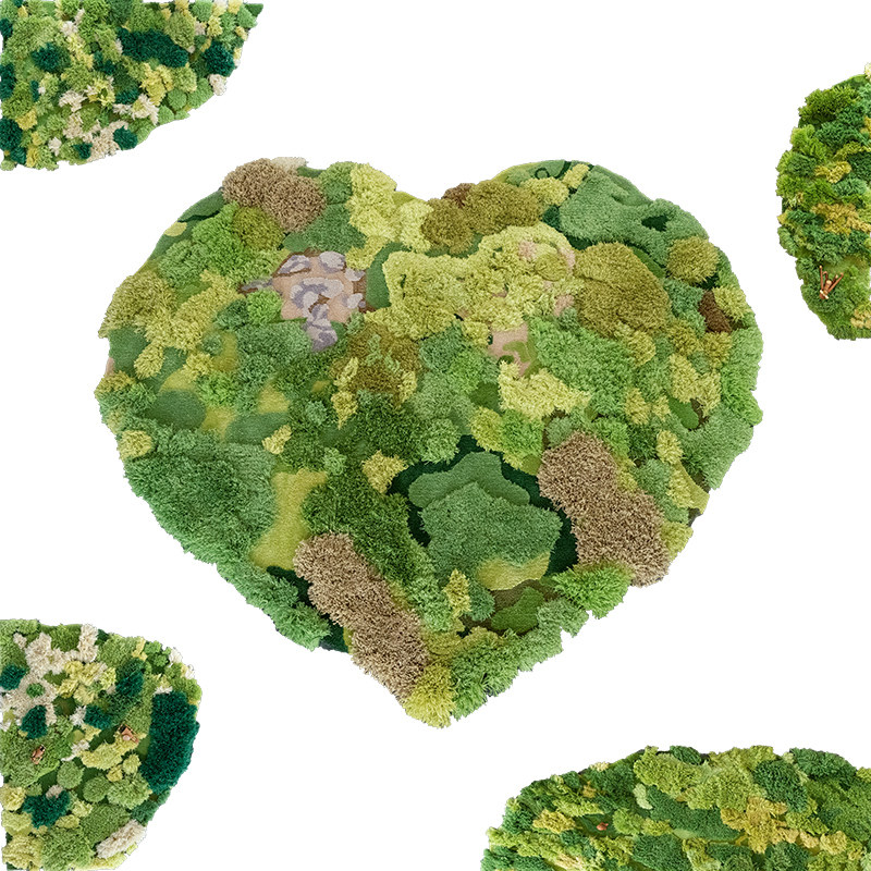 绿色森林系艺术地毯 设计师长毛手工编织室内草地客厅卧室床边垫,居家布艺,地毯,淘宝优惠券,粉丝福利购,淘宝优惠卷