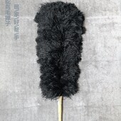 鸡毛黑色羽毛长柄鸵鸟毛掸子不掉毛高档家用车用静电除尘扫灰客厅