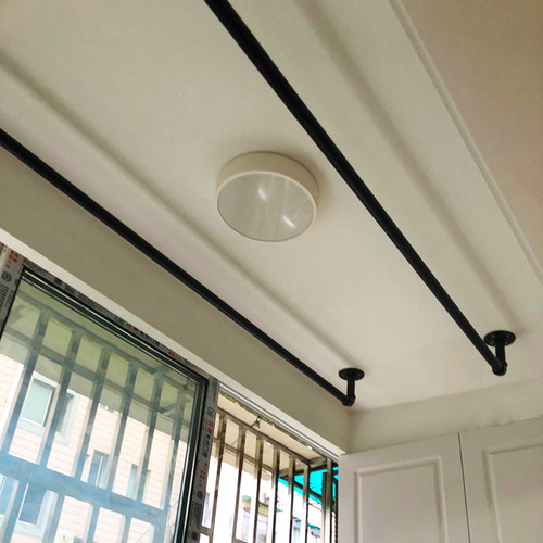 顶装阳台晒衣杆晾衣杆永固定式晾衣架单杆室内飘窗简易挂凉式衣杆