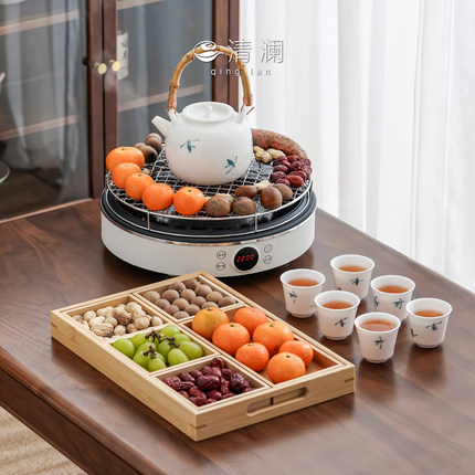 清澜围炉煮茶套装全套家用室内插电电陶炉煮茶壶煮茶炉煮茶器套装