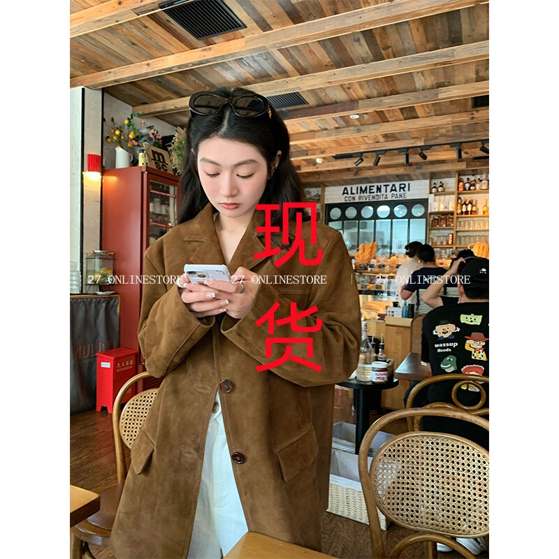 27 ONLINESTORE复古港风西装外套2025年春季新款百搭气质西服上衣