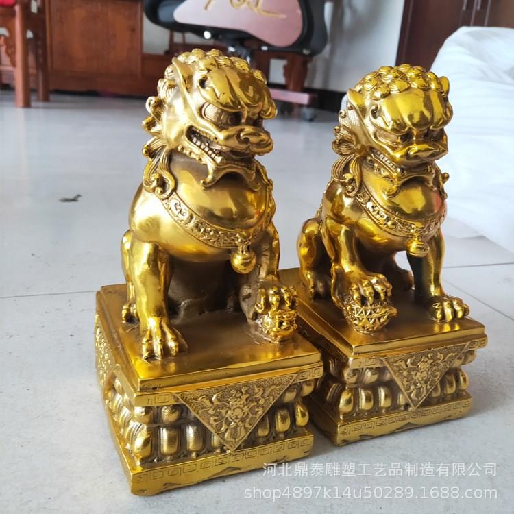 厂家销售铜狮子工艺品铜狮子大型雕塑摆件酒店摆件铜狮子动物雕塑