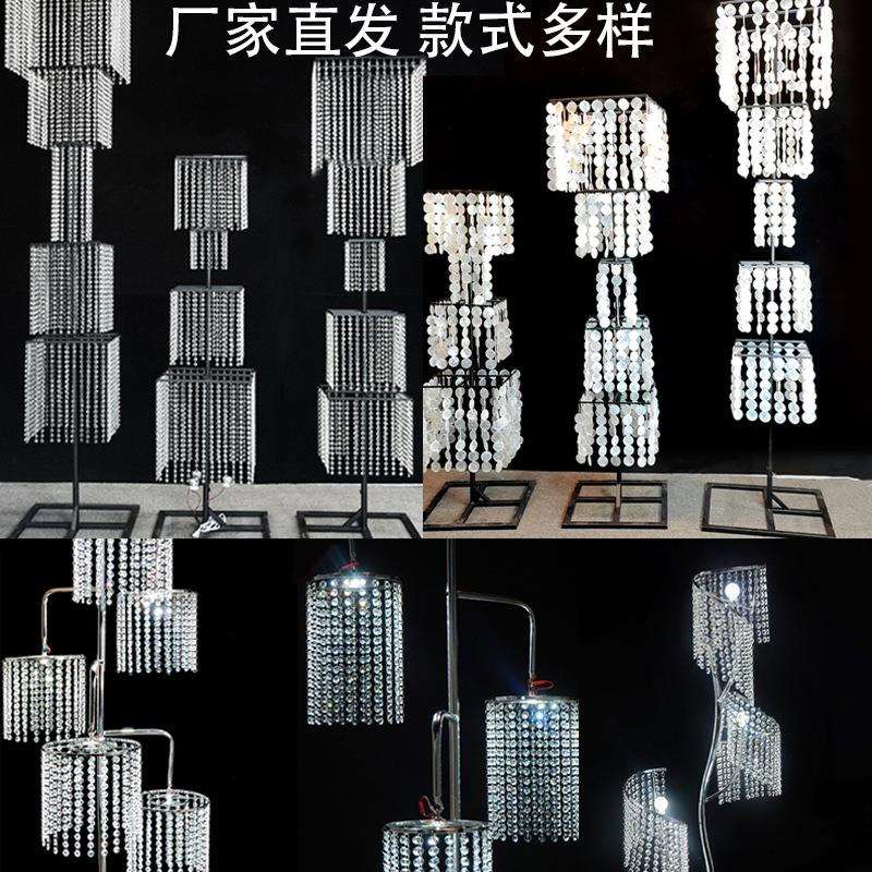 银色水晶冰条路引灯婚礼舞台摆件发光珠链铁艺电镀道具铁艺装饰