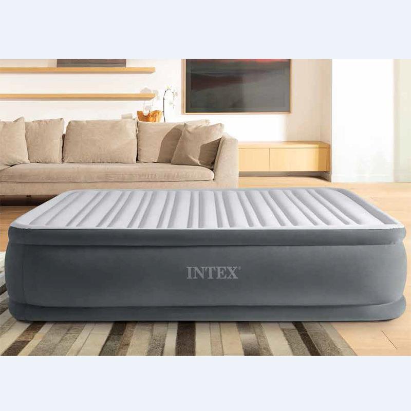 INTEX67770内置电泵设计充气床豪华灰白双层双人加大充气垫户外